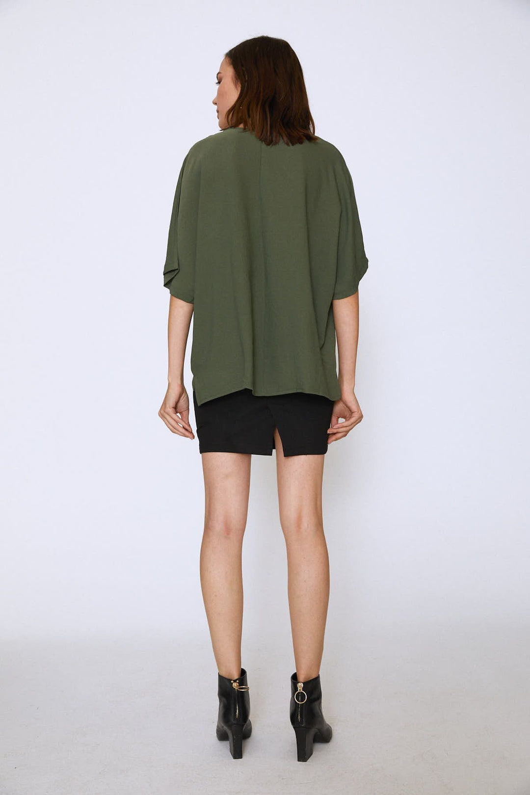 Buttoned Oversize Blouse Khaki