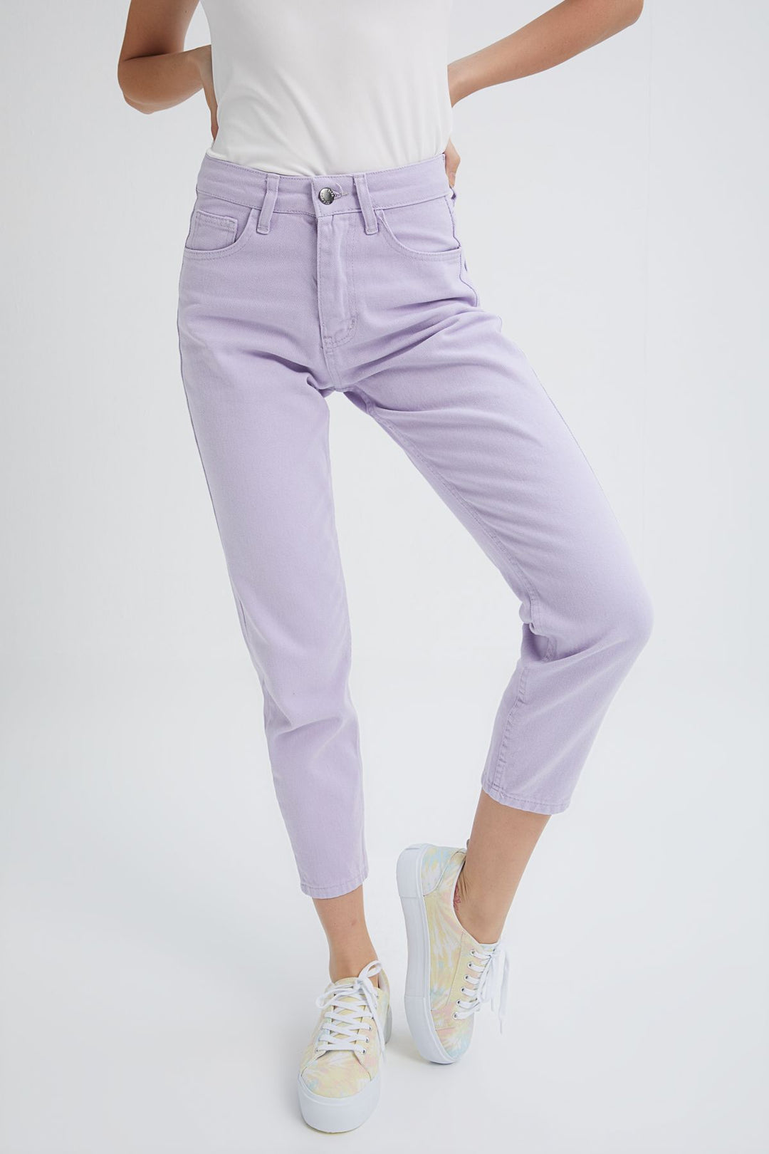 Gabardine Mom Jean Lilac