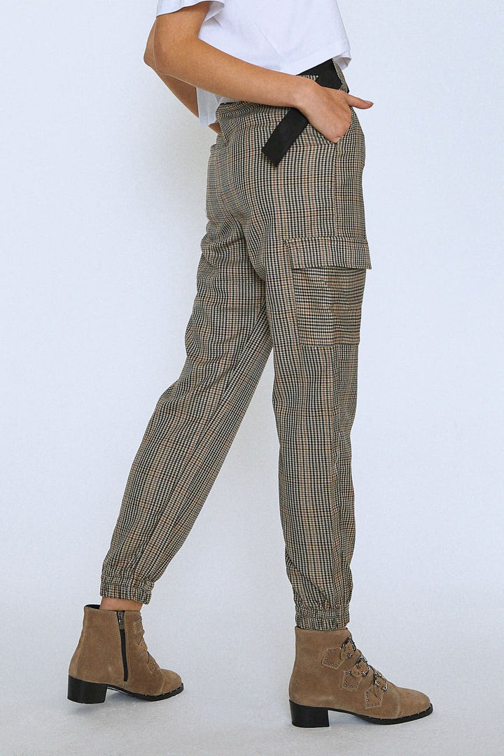 Belted Jogger Pants Gray