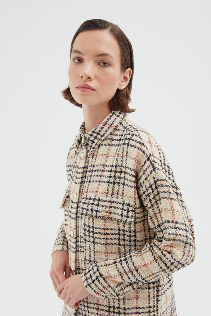 Striped Pocket Shirt Beige