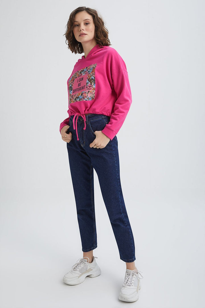 Hoodie Printed Sweatshirt Fuchsia