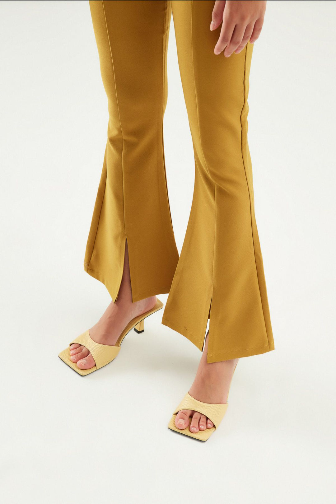 İspanyol Paça Yüksek Bel Pantolon Olive