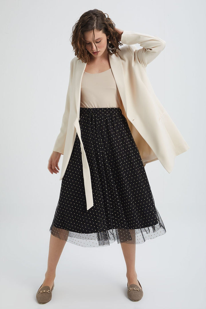 Tie Waist Shawl Collar Jacket Ecru