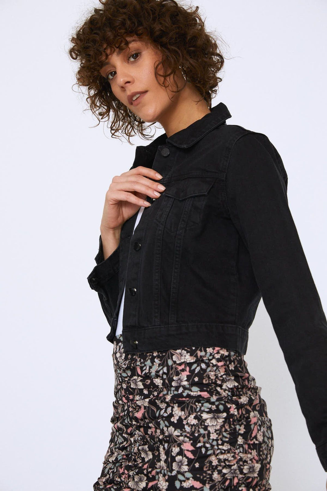 Crop Kot Ceket Antrasit