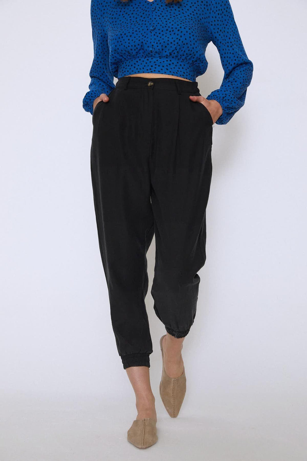 Paçası Lastikli Jogger Pantolon Siyah