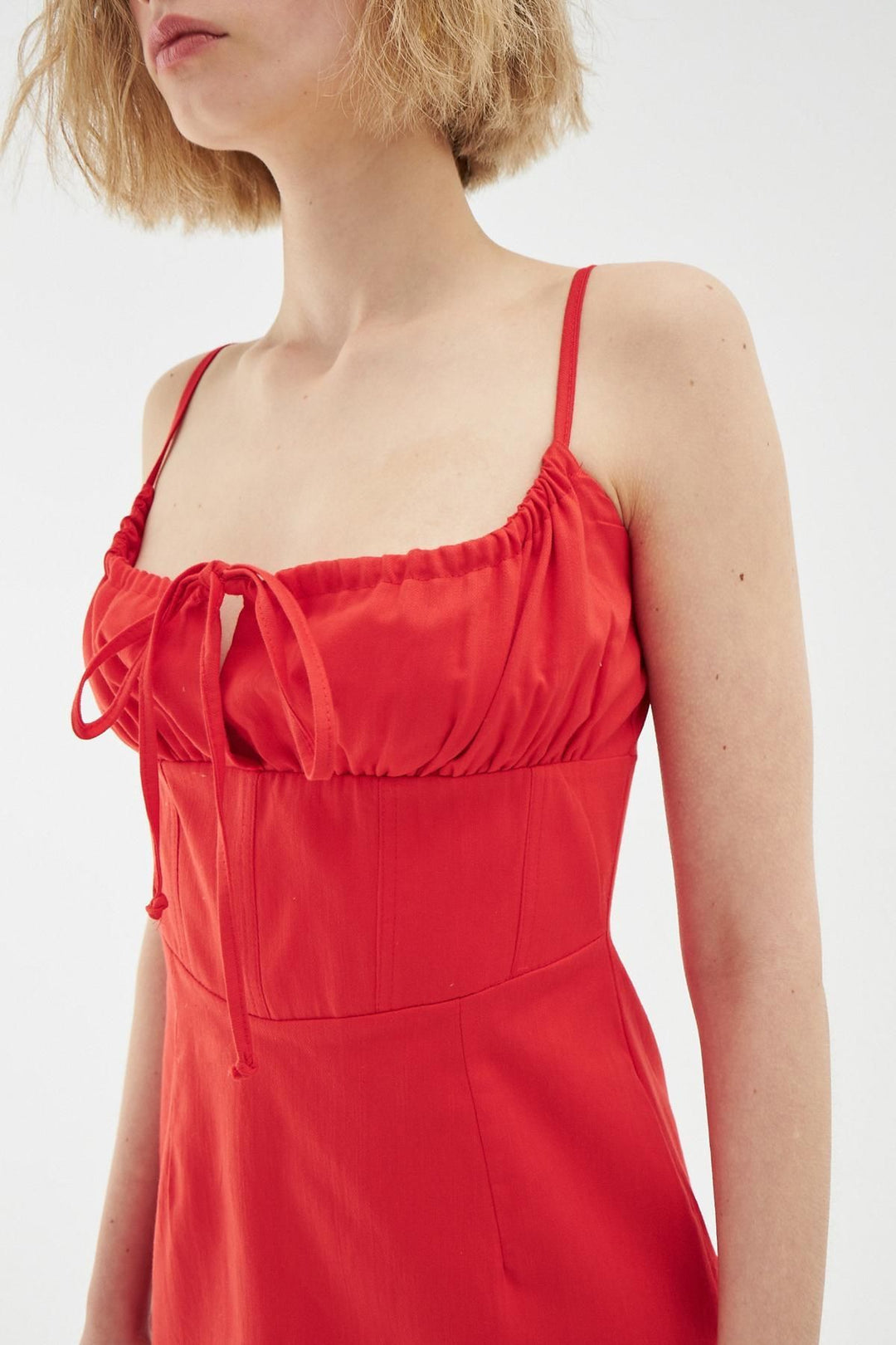 Strap Underwire Mini Dress Red