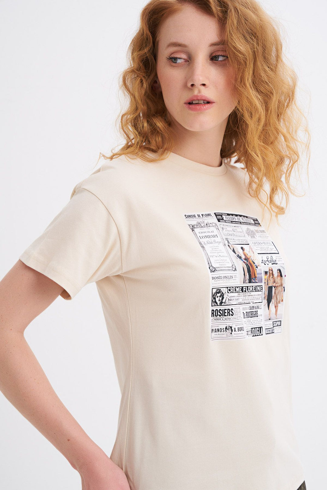 Printed T-Shirt Light Beige