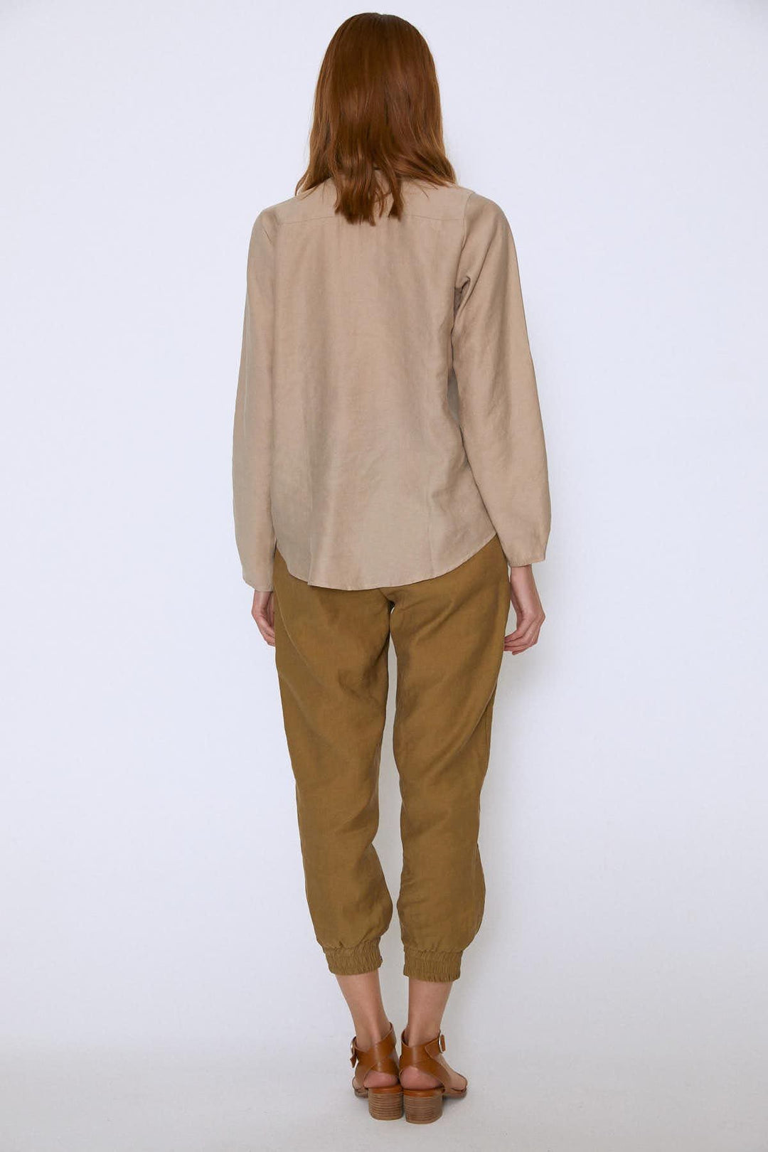 Buttoned V-Neck Shirt Stone