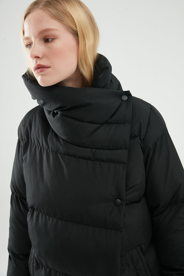 Double Breasted Down Jacket Black
