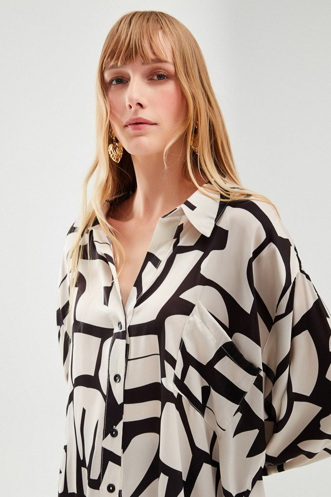 Striped Oversize Shirt Stone