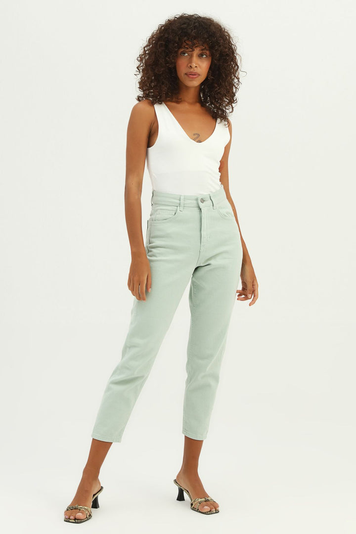 Strap V Neck Bodysuit Ecru