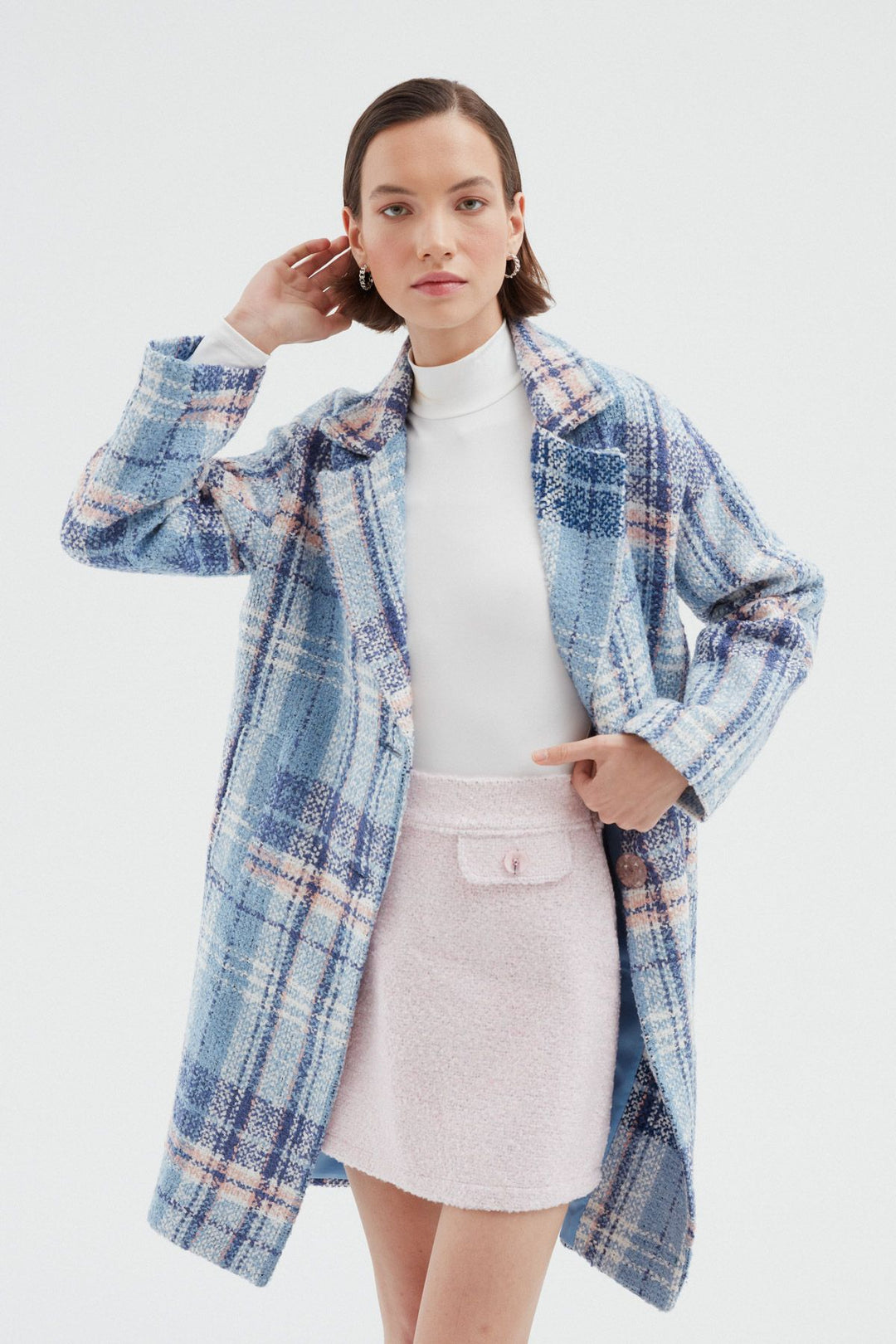 Striped Cachet Coat Blue