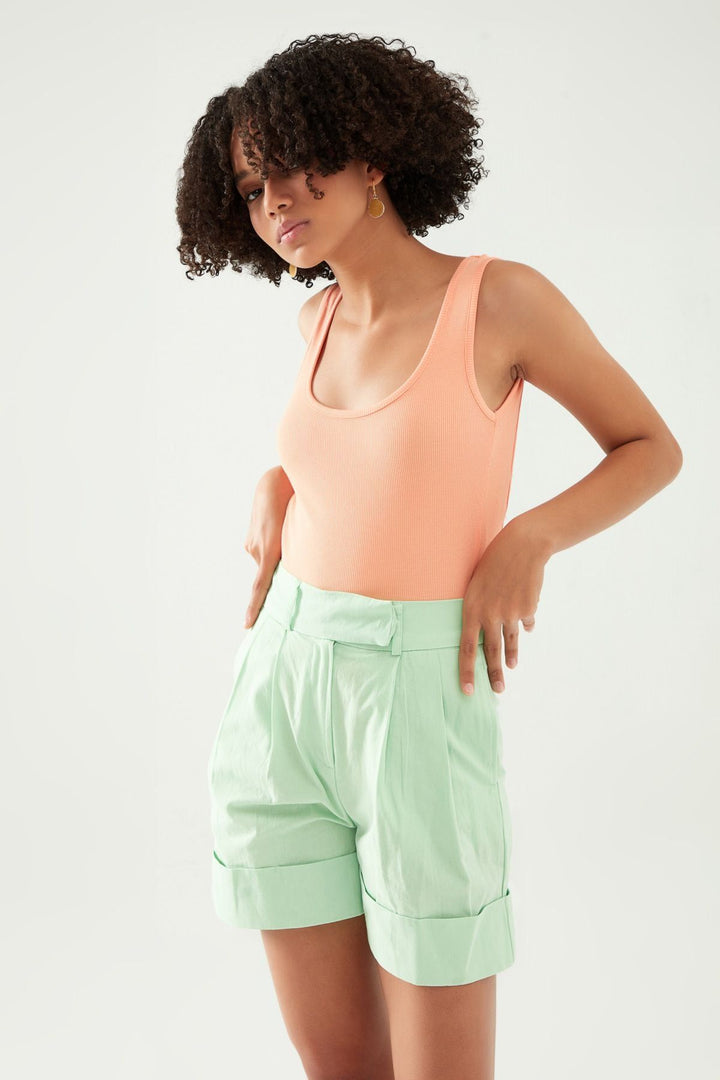 Low Back Strap Bodysuit Salmon