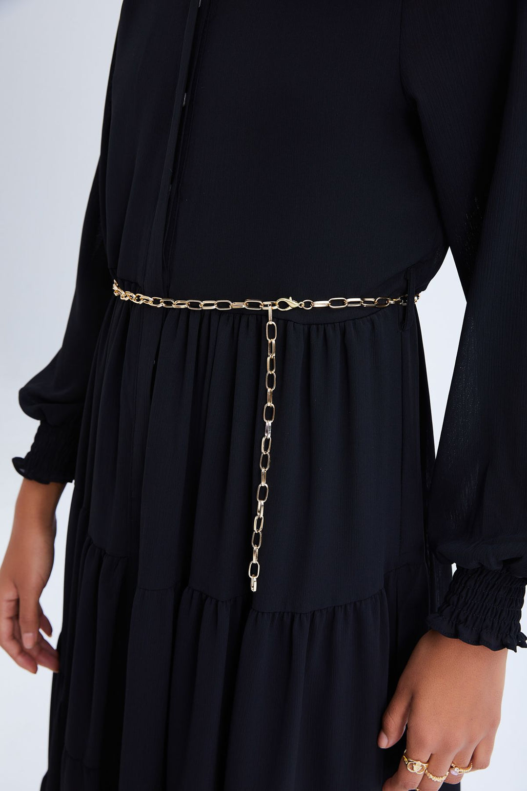 Chain Belt Dress Black