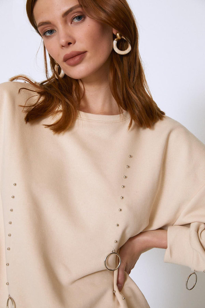 Trocked Sweatshirt Beige