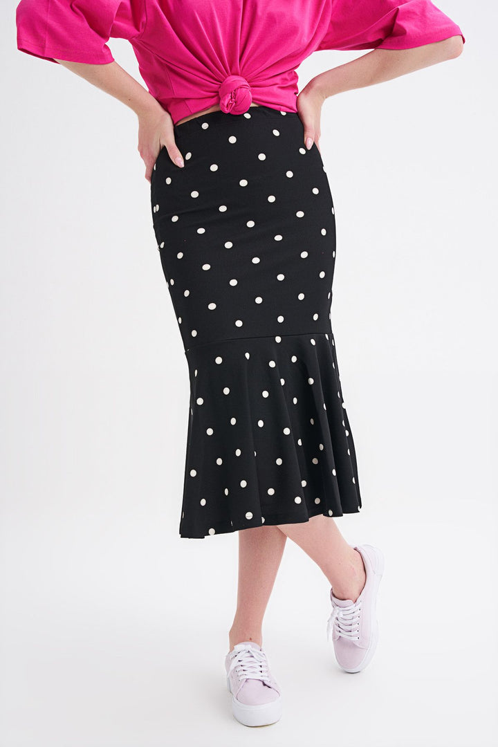 Polka Dot Skirt Black