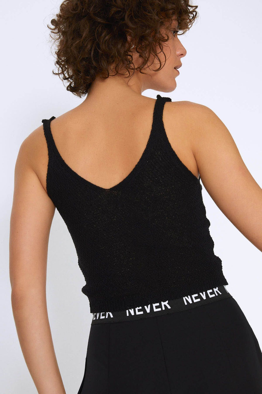 Strap V Neck Knitwear Black