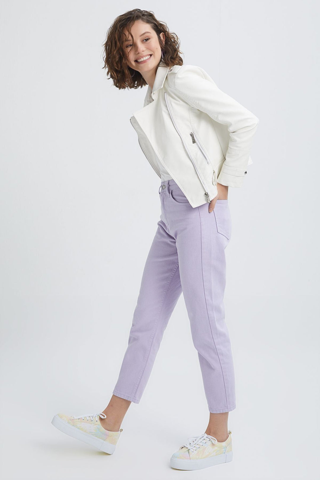 Biker Leather Jacket White