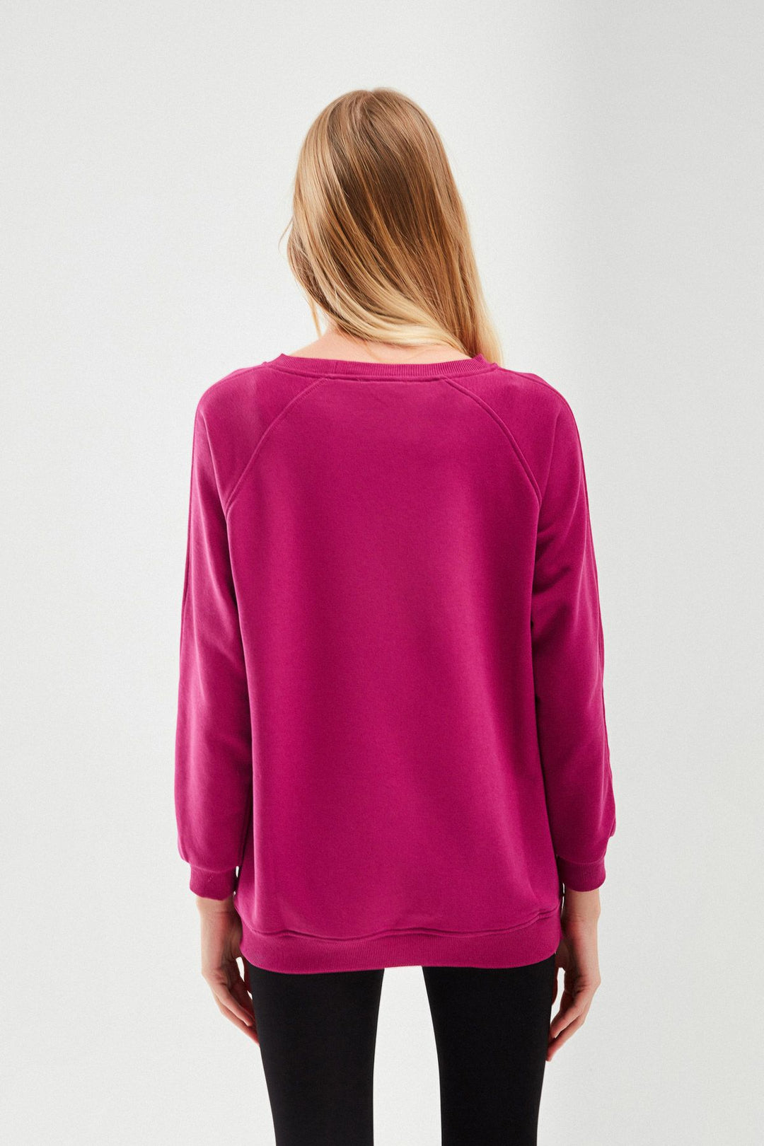 Zippered Oversize Sweatshirt Orchid
