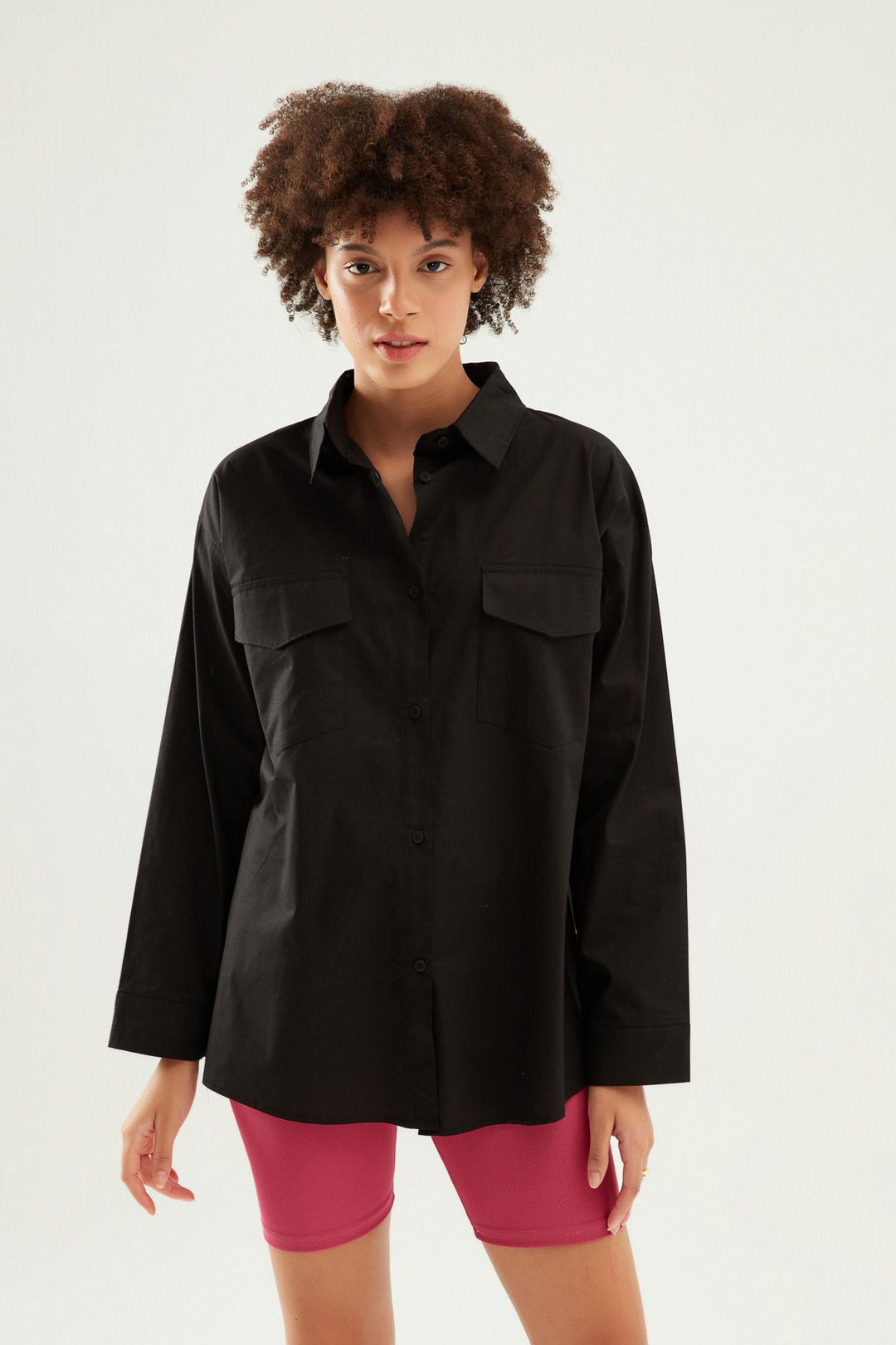 Low Back Oversize Shirt Black