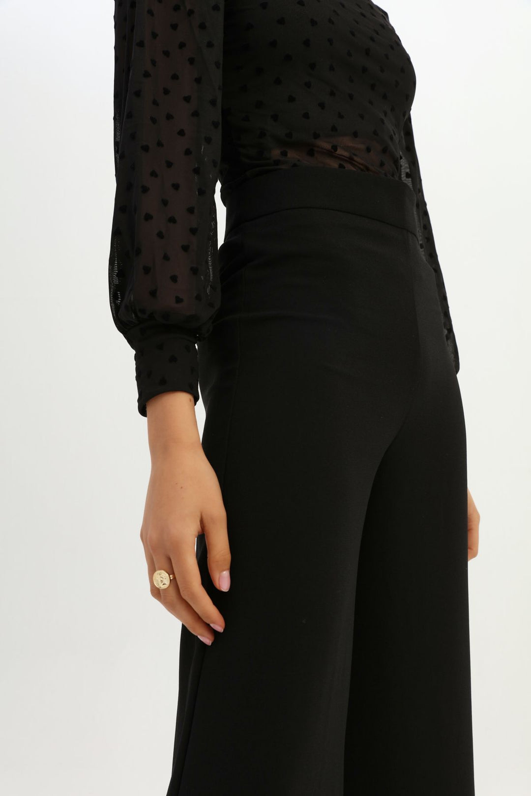 High Waist Wide Leg Trousers Black