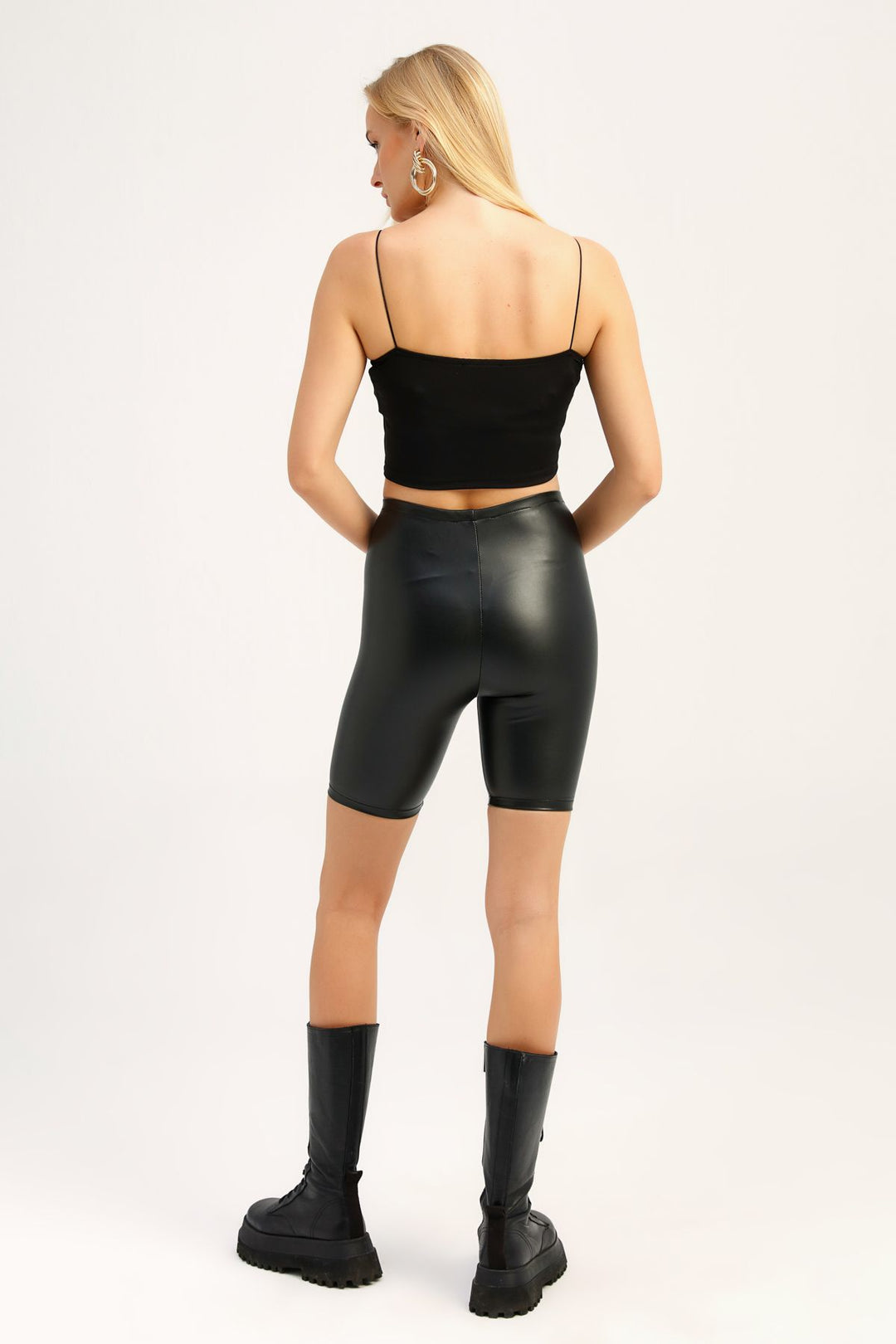 Biker Leather Leggings Black