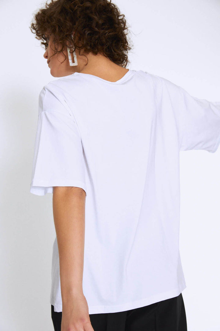 Baskılı Tişört Beyaz