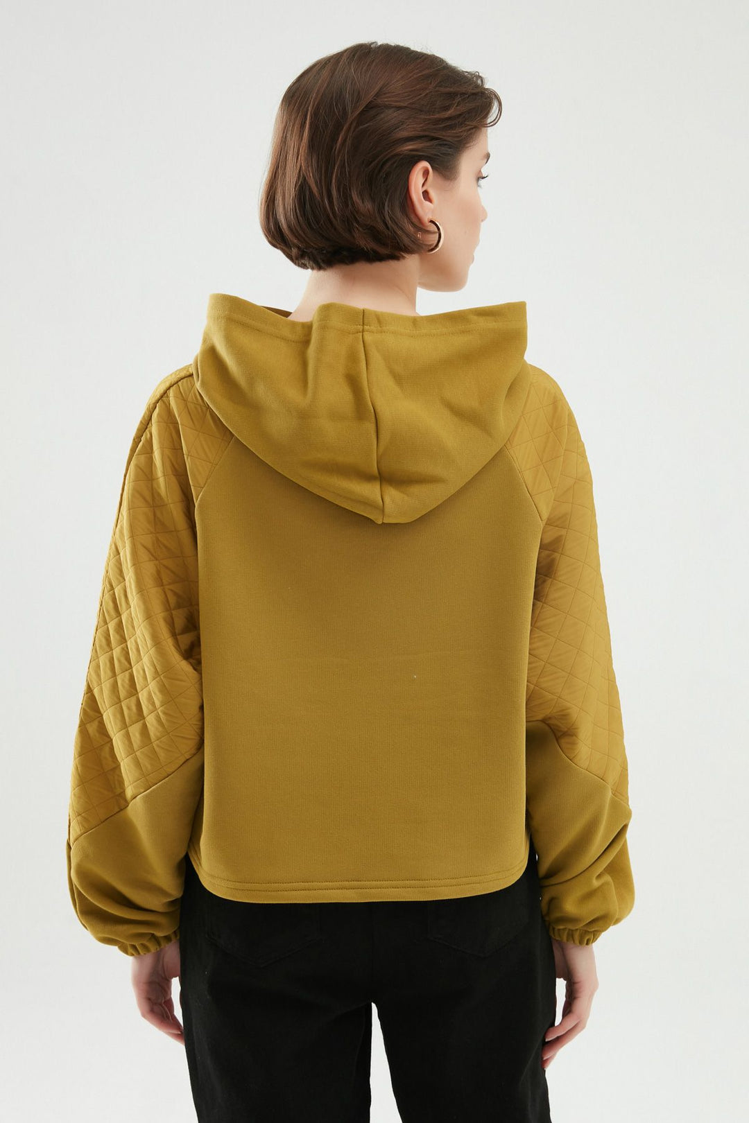 Quilted Detail Sweatshirt Olive