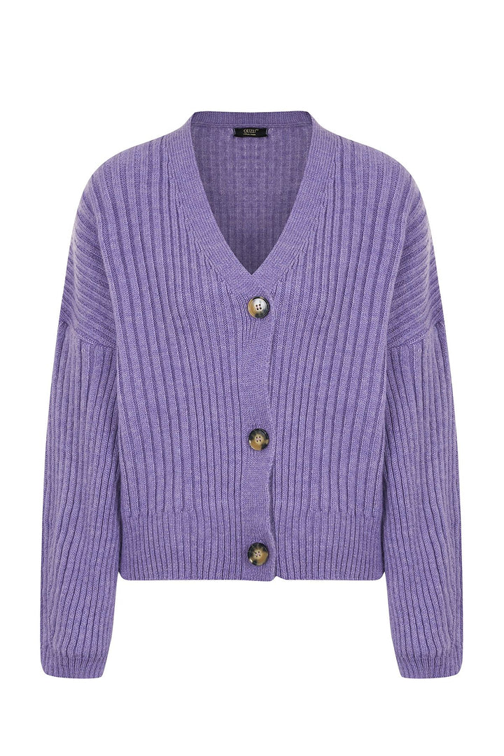 Buttoned Cardigan Lilac