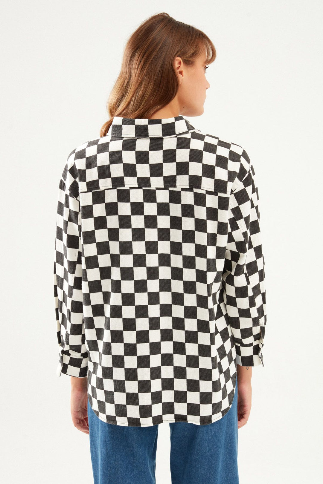 Checkered Shirt Black With Buckle Accessories