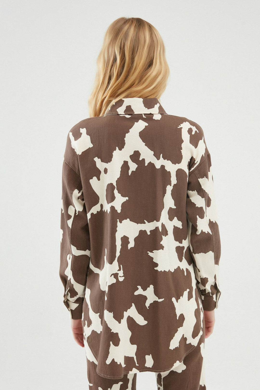 Patterned Gabardine Shirt Brown