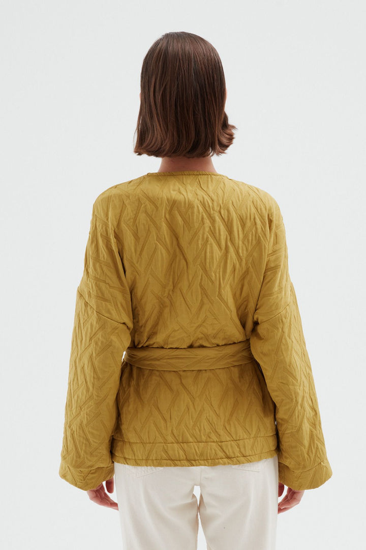 Bound Quilted Jacket Olive