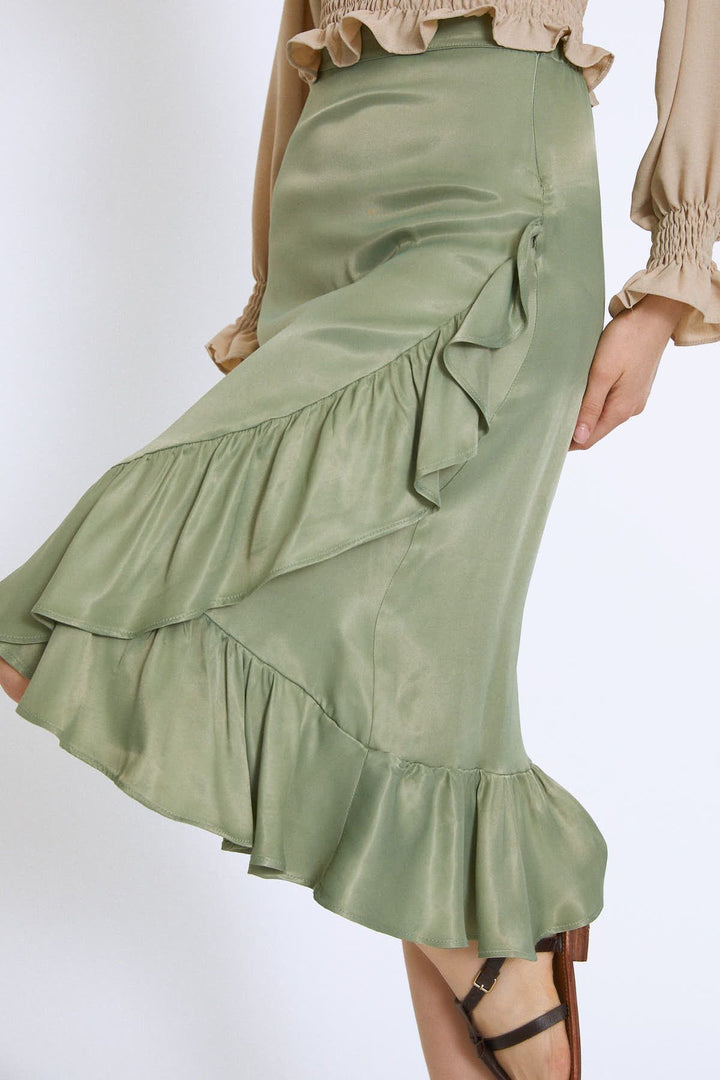 Frilly Midi Skirt Mint