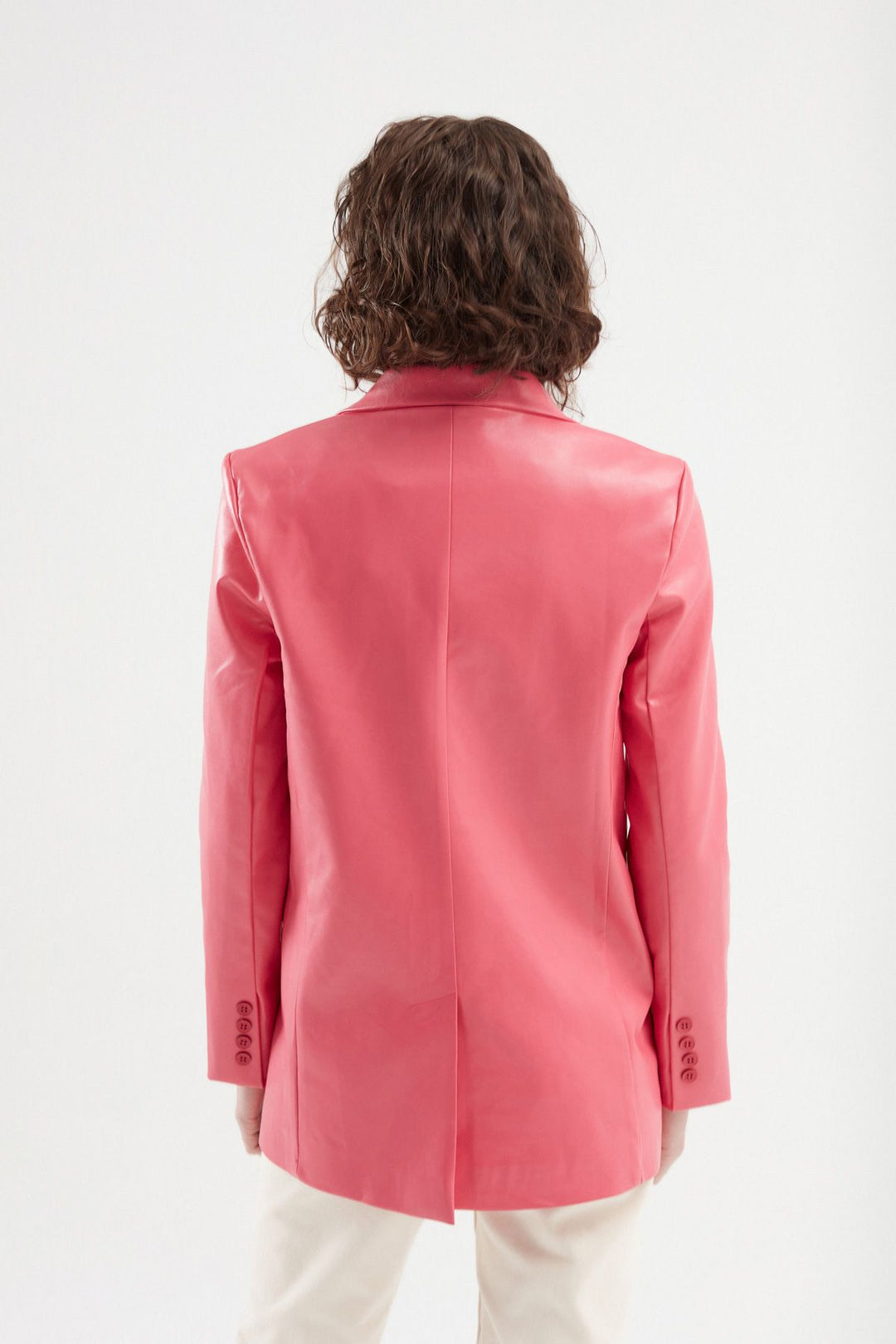Blazer Deri Ceket Şeker Pembe