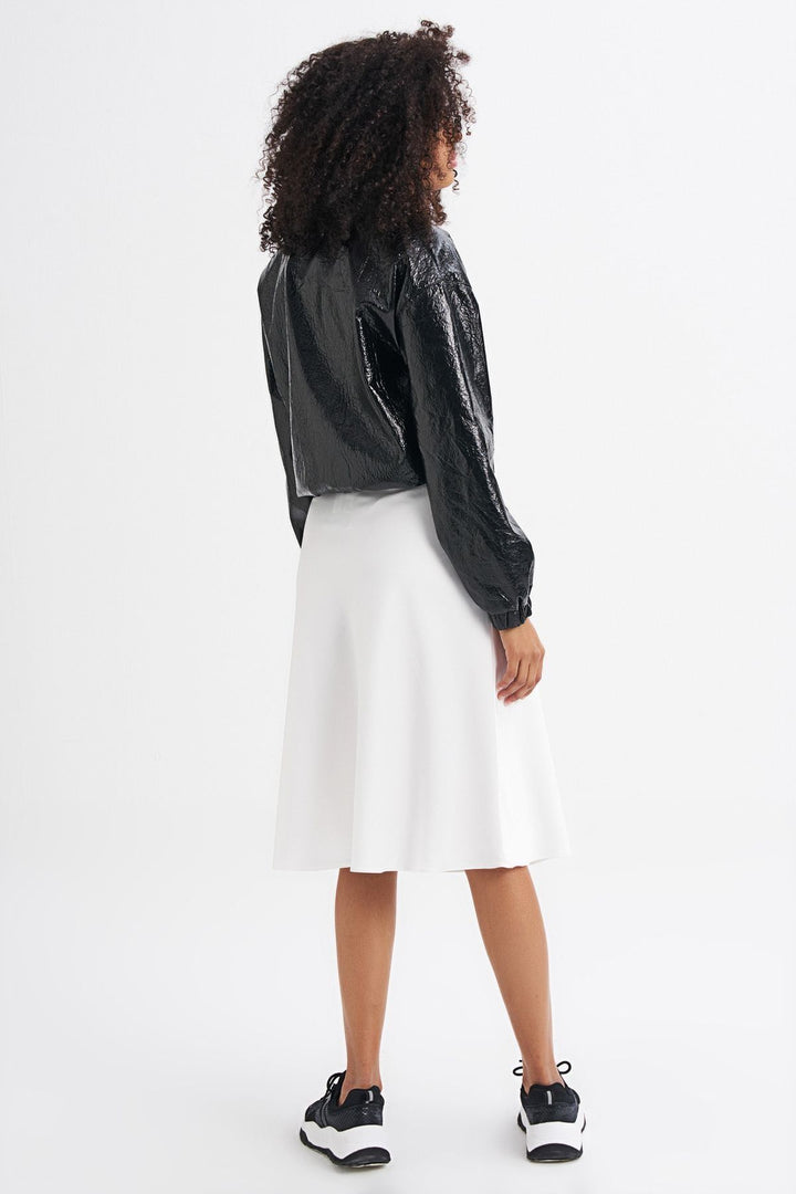 Chain Waist Midi Skirt Ecru