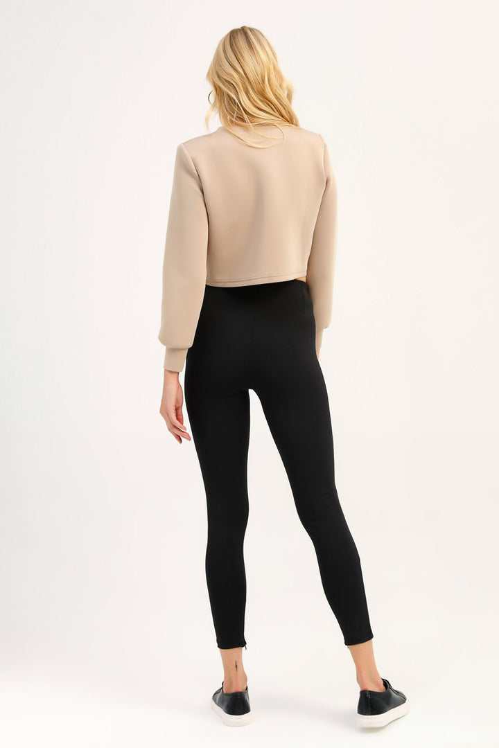 Lace Detailed High Waist Leggings Black