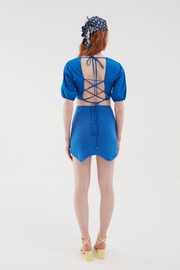 Asymmetric Mini Skirt Sax