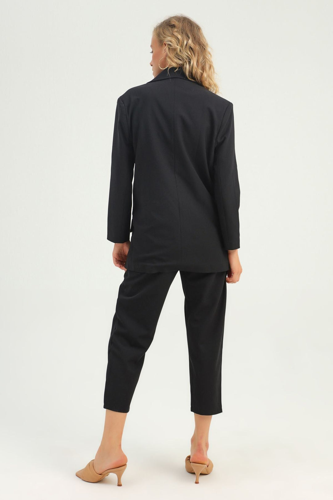 Double Breasted Blazer Jacket Black