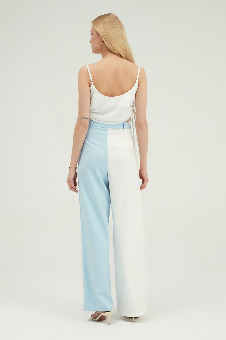 Two Color Palazzo Pants Baby Blue