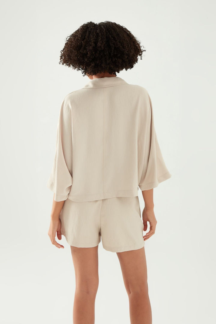 Pocket Oversize Shirt Stone