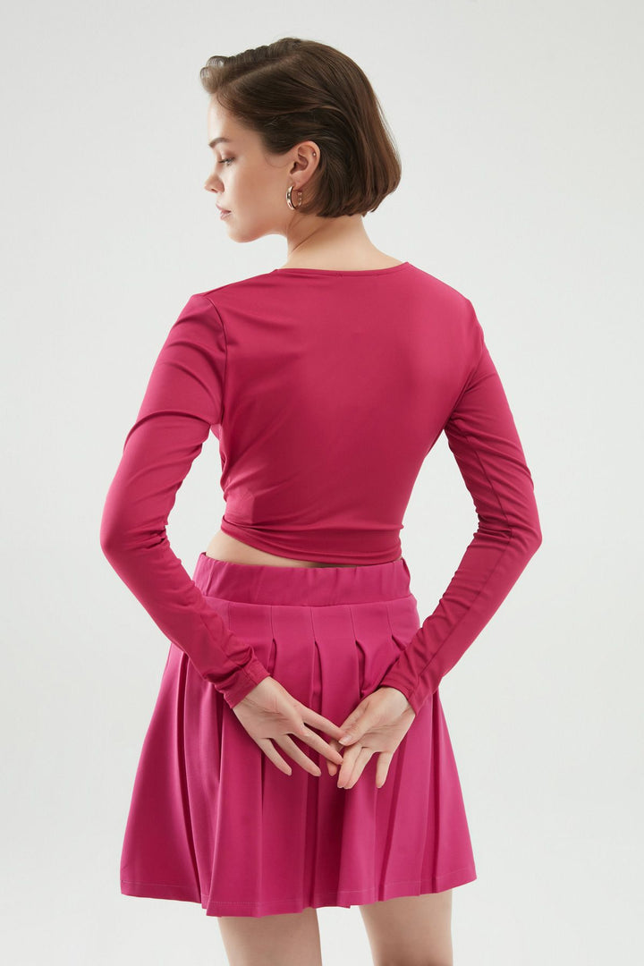 Double Breasted Crop Blouse Orchid