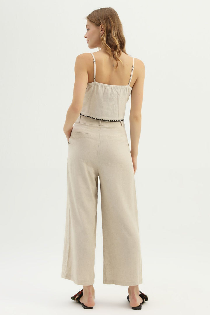 Keten Bol Pantolon Naturel