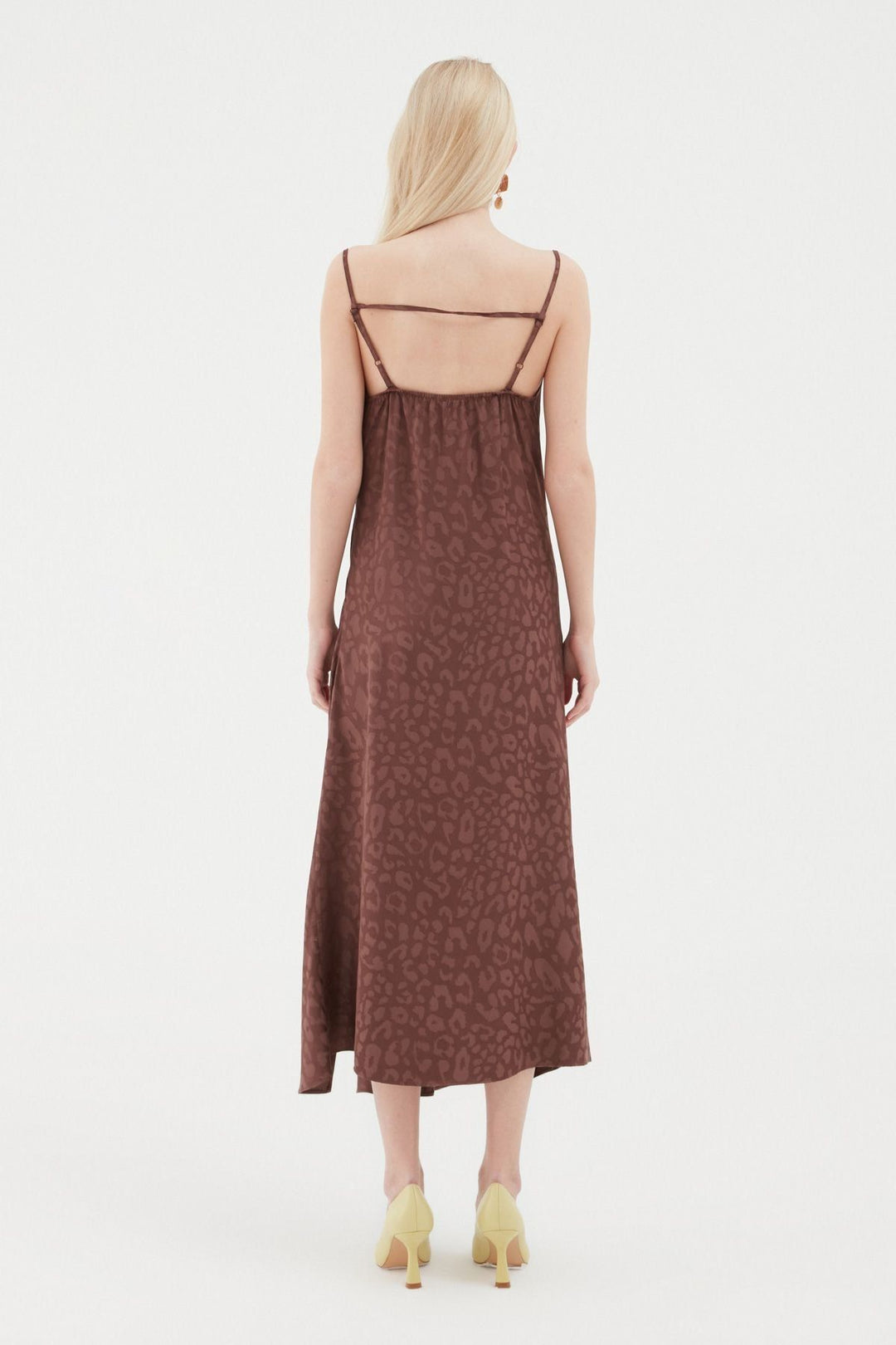 Strap Midi Length Dress Brown