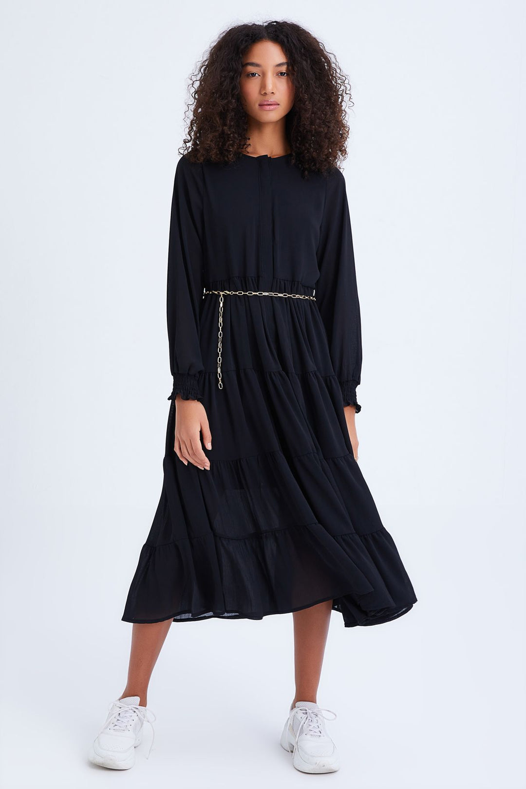 Chain Belt Dress Black