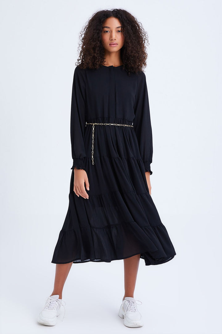 Chain Belt Dress Black