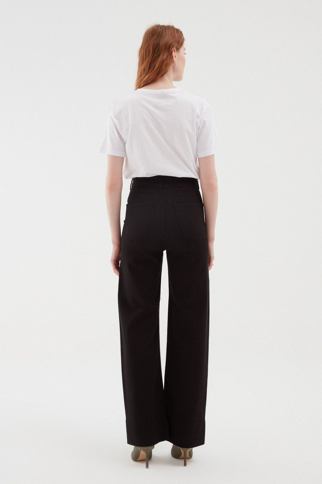 Bol Paça Gabardin Pantolon Siyah