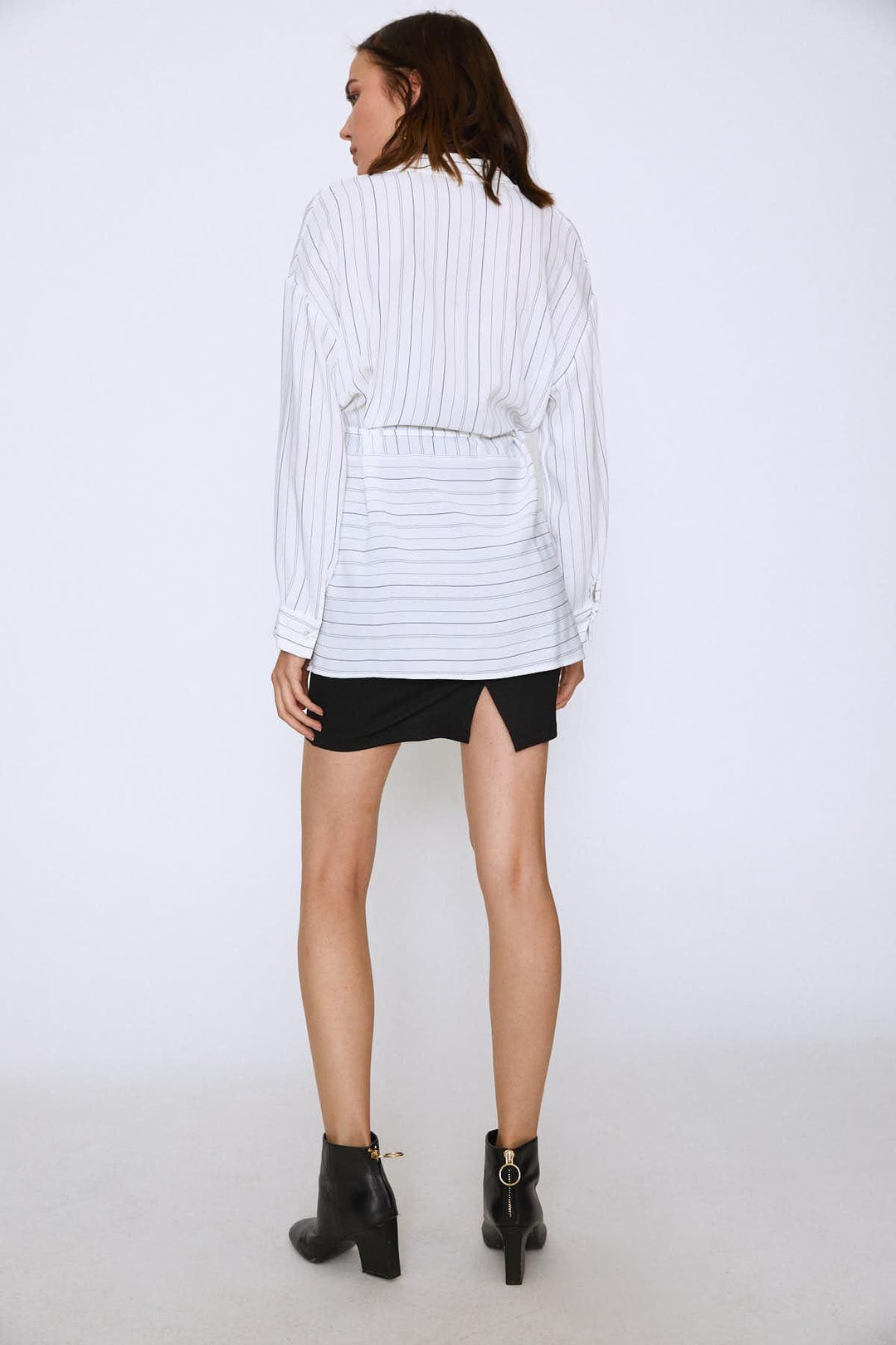 Tie Waist Long Shirt Ecru