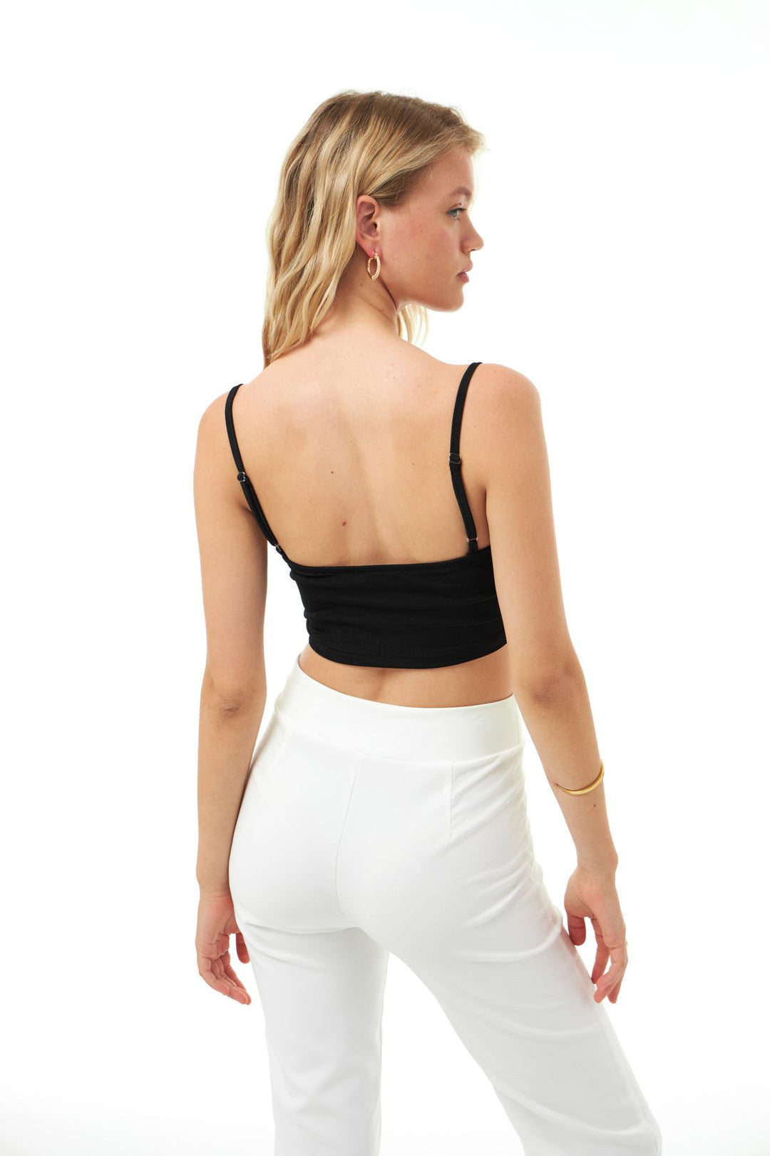 Collar Collar Crop Blouse Black