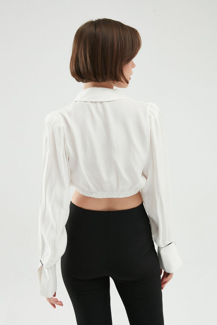 Double Breasted Blouse White