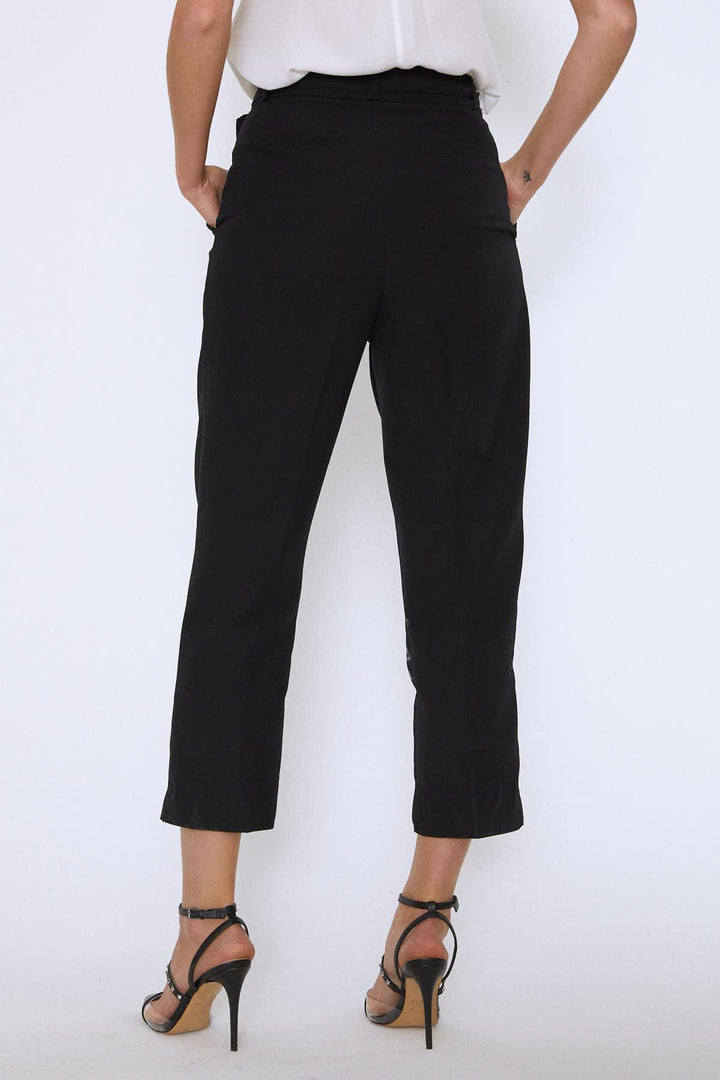 Waist Belted Trousers Black